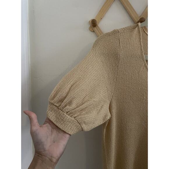 Free People Beach Midi Dress Women's Medium Montauk Sweater Yellow Simi Sheer - Picture 4 of 7